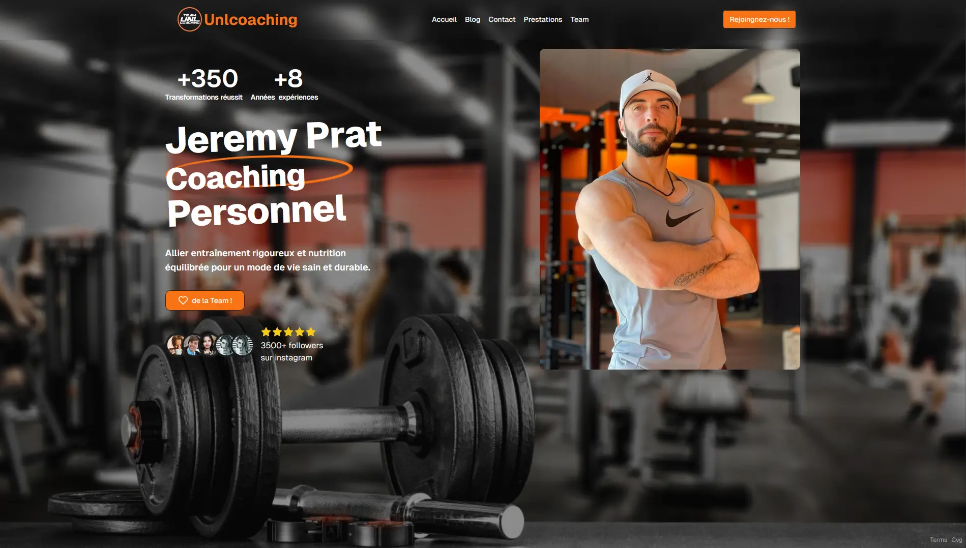 Page d'accueil site Unlcoaching coach sportif Gradignan